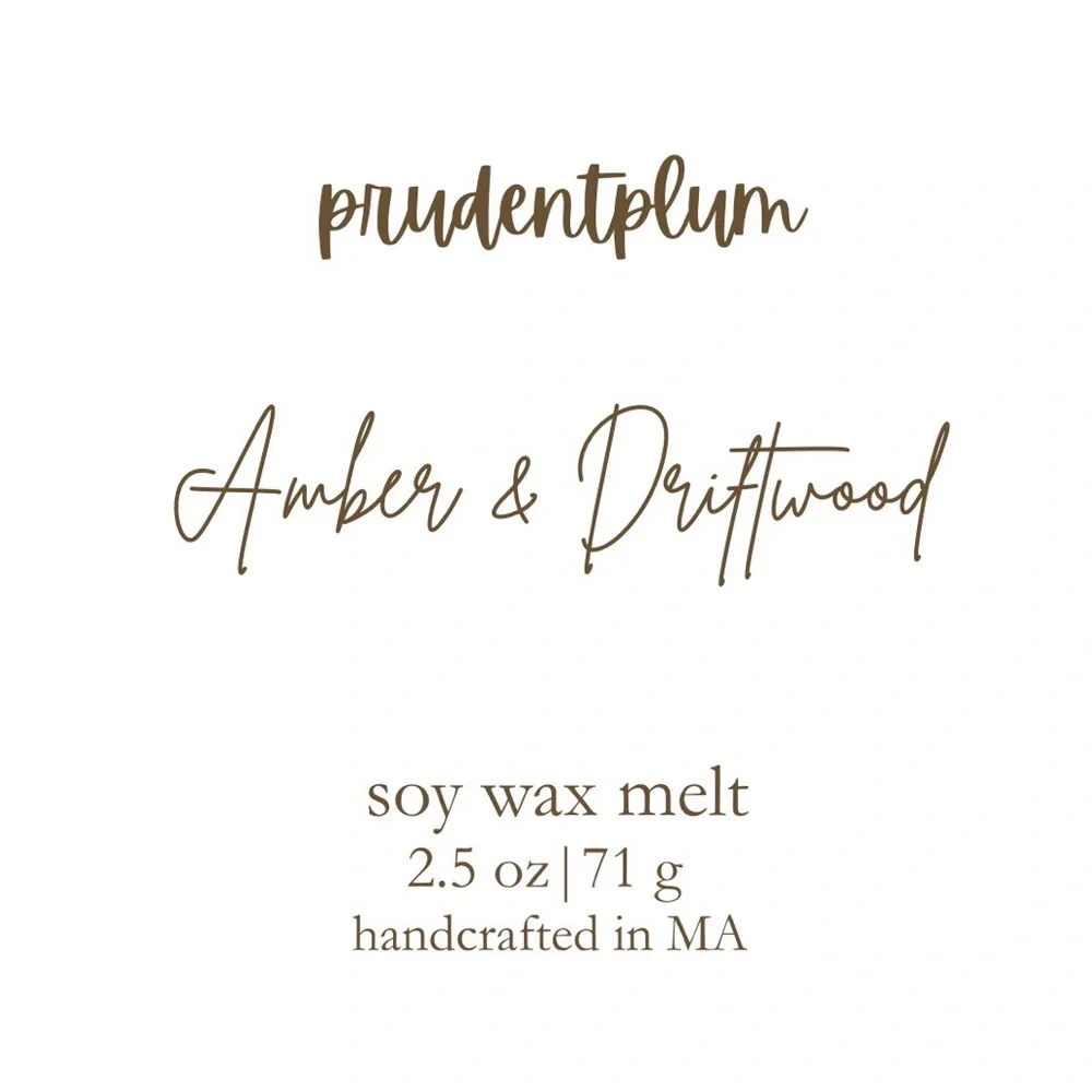 Amber & Driftwood Soy Wax Melt 2.5 oz | Melts For Wax Warmer Clamshell